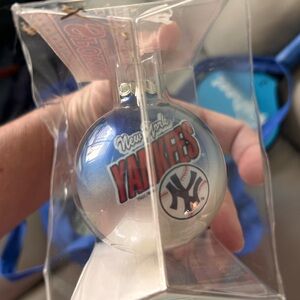 MLB New York Yankees Blue and White Holiday Ornament
